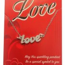 Love Inspirational Pendant Necklace On 16" Chain And 2" Extender Silver Tone