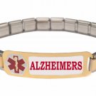 Alzheimer's Stainless Steel Medical Alert 9mm Italian Charm Starter Bracelet