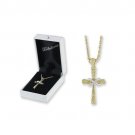 Devotions Two Tone Cross Pendant Necklace Crystal Infinity Symbol Religious
