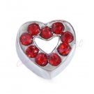 Floating Charm Glass Memory Locket Necklaces Red CZ Rhinestone Love Heart