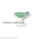 Green Appletini Martini Cocktail Drink For Floating Charm Locket Necklace