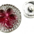 USA SELLER Interchangeable Button Snap Jewelry Pink Flower 18mm 337