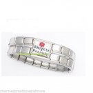 9mm Italian Charm Shiny Medical Alert Bracelet Allergic To Peanuts Mega Link