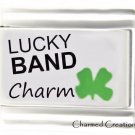 Lucky Band 9mm Italian Charm Music Charm Green Clover Good Luck Modular Link