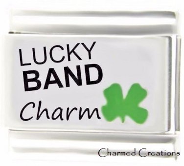 Lucky Band 9mm Italian Charm Music Charm Green Clover Good Luck Modular Link