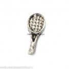 Silver Tone Tennis Racquet Sports Floating Charm For Glass Memory Lockets
