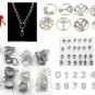 150pc Lot Floating Charm Locket Business Starter Necklace Kit Gem Tray Display
