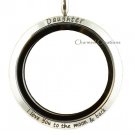 Daughter I Love You To The Moon And Back Floating Charm Memory Locket Rolo Chain