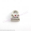 10pc Lot I Love Shopping Purse Floating Charm For Glass Memory Locket Necklace