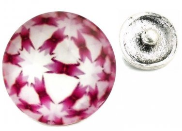 USA SELLER Interchangeable Button Snap Jewelry Pink Kaleidoscope Image 18mm 193
