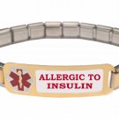 Allergic To Insulin 9mm Italian Charm Medical Alert Starter Bracelet S Steel