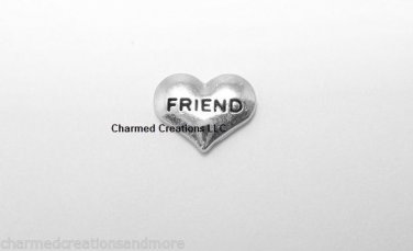 10pc Lot Friend Silver Tone Heart Love Floating Charm For Glass Memory Lockets