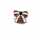 Red & White Bow Christmas Holiday Floating Charm For Our Glass Memory Lockets