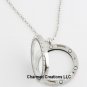 5pc 30mm Round CZ Silver Tone Floating Charm Locket Necklace Stainless Chain
