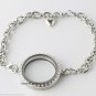 16pc Lot 25mm 30mm Round Heart Floating Charm Locket Bracelets Necklace Sets Kit