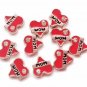 10pc Lot Red Heart Crystal Mom Love Floating Charm For Our Glass Memory Lockets