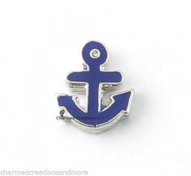 10pc Lot Blue Sailor Boat Ship Anchor Floating Charm F/ Memory Glass Locket