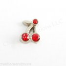 Red CZ Cherry Cherries Fruit Food Floating Charm Fits Glass Memory Lockets