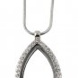 Floating Charm Memory Locket Necklace 5pc Wholesale Lot CZ Small Teardrop Shape