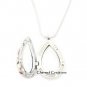 Floating Charm Memory Locket Necklace 5pc Wholesale Lot CZ Small Teardrop Shape