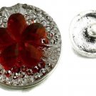 USA SELLER Interchangeable Button Snap Jewelry Red Flower 18mm 186