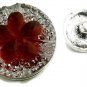 USA SELLER Interchangeable Button Snap Jewelry Red Flower 18mm 186