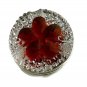 USA SELLER Interchangeable Button Snap Jewelry Red Flower 18mm 186