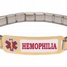 Hemophilia Blood Disorder 9mm Italian Charm Medical Alert Starter Bracelet