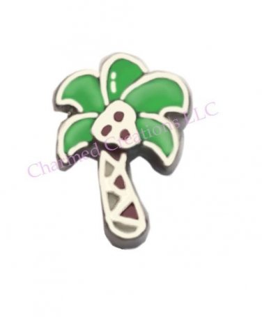 Tropical Palm Tree Paradise Ocean Beach Floating Charm For Glass Locket Necklace