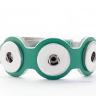 Leatherette Interchangeable Snap Bracelet With Buckle Clasp In Seafoam 18mm