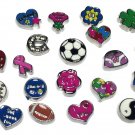 21pc Floating Charm Wholesale Lot Assorted Styles Sports Flowers Heart      E-21