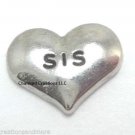 10pc Lot Sis Silver Tone Heart Love Floating Charm For Glass Memory Locket