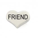Friend Silver Tone Heart Love Floating Charm For Glass Memory Locket Necklace