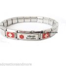 Allergic To Latex Superlink 9mm Italian Charm Medical Alert ID Starter Bracelet