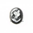 10pc Lot Black Cameo Raised Portrait Picture Resin Floating Charm For Lockets