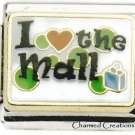 9mm Italian Charm I Love The Mall Heart Shopping Stainless Steel Modular Link