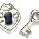 Padlock Lock And Heart Skeleton Key Floating Charms For Memory Charm Locket