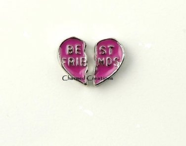 10pc Best Friends Separable 2 Piece Broken Heart BFF Floating Charm For Lockets