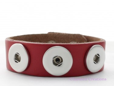 Burnt Red Interchangeable Snap Cuff Bracelet Holds 3 18mm Snaps