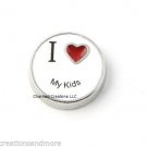Floating Charm For Memory Lockets 10pc Lot I Love My Kids Family Red Heart