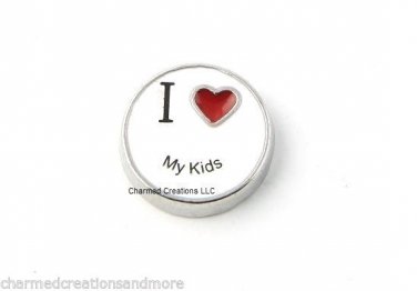 Floating Charm For Memory Lockets 10pc Lot I Love My Kids Family Red Heart