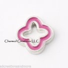 10pc Lot Pink Quatrefoil Christian Symbol Floating Charm F/ Glass Memory Locket