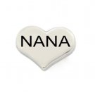 10pc Lot Nana Silver Tone Heart Love Floating Charm For Glass Memory Lockets