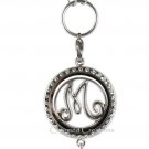 Floating Charm 30mm Locket Rolo Chain Necklace Initial Window Plate & Birthstone