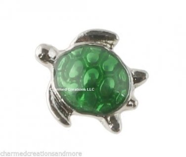 Green Tropical Marine Sea Turtle Floating Charm For Memory Lockets