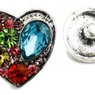 Interchangeable Button Snap Jewelry Multi Color Teardrop Heart 18mm 1273-2