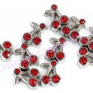 10pc Floating Charm Lot Red CZ Cherry Cherries Fits All Memory Locket Necklaces