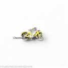 10pc Yellow Bicycle Bike Bicycling Floating Charm For Glass Memory Locket