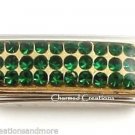 9mm Italian Charm Stainless Steel May Green Gold Super Link Birthstone Birthday