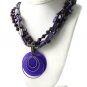 a.n.a AMY Purple Iridescent Beaded Shell Multi Strand Necklace NWT 18-21" N42086